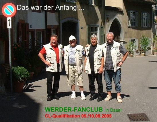 Hubert, Helmut, Henning und Gerd bei einem tollen Wochenende in Basel > Gr�ndung unseres Fanclubs