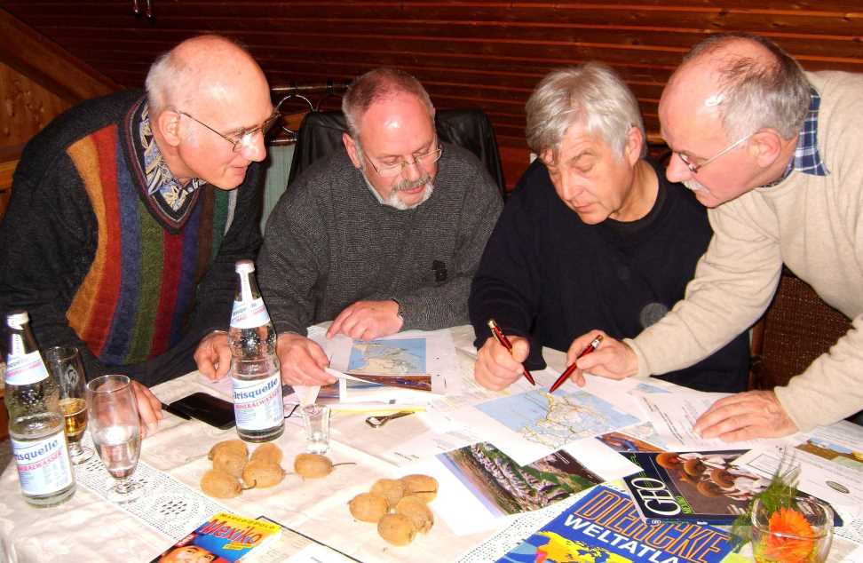 Intensive Quartett-Vorbereitung: Jochen, Jan, Henning und Helmut