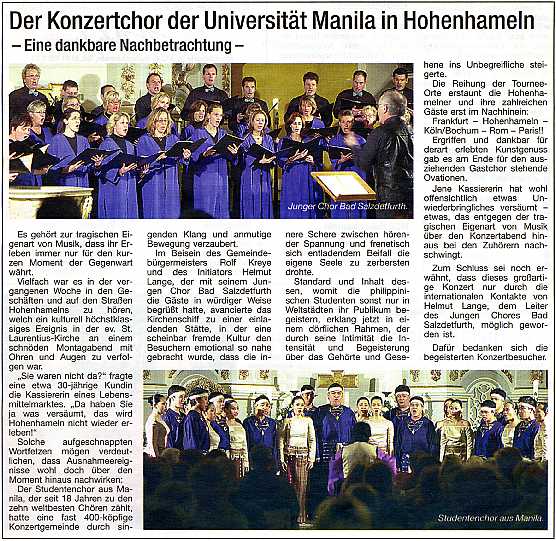 Konzertkritik im Hohenhamelner 